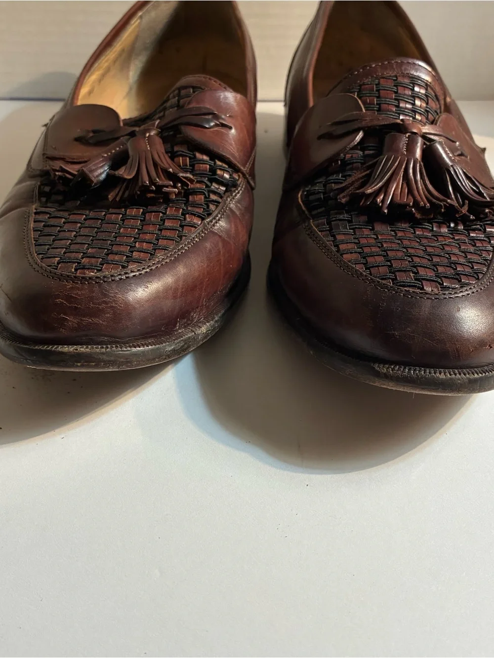 Johnston & Murphy Dark Brown Woven Tassel Loafers Men’s Size 10.5